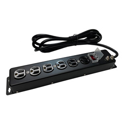 AC Power Strip, 6 Outlets, SASD Protected, UL1449/cUL/R56, 12' Cord