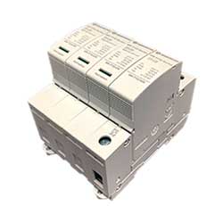 AC Surge Protector SPD I2R-T112 DIN-Rail 230 Vac 3-Phase Wye + CM MOV, GDT 50 kA, IEC 61643-11 Class I+II, CE, RoHS