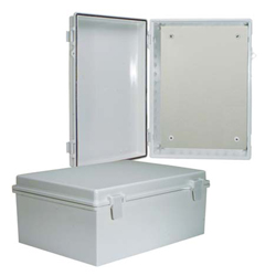 14x10x06 ABS Plastic Weatherproof Outdoor IP66 NEMA 4 Enclosure, Kit bundled w/Non-Metallic Blank MNT PLT Gray