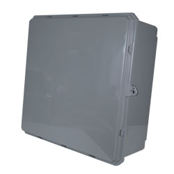 24x24x10 UL® Listed Polycarbonate Weatherproof Outdoor IP68 NEMA 6P Enclosure, Dark Gray
