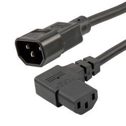 CPU/PDU Power Cord, C14 to C13 right angle , 10 A, 6 feet, Black