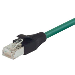 Category 6a Ethernet Cable Assembly Double Shielded SF/UTP 26AWG Stranded Outdoor Industrial High Flex PoE UL CMX TPE RJ45-RJ45 Teal 3.0F