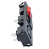 Horizontal Power Entry Module, C14 Inlet, Non-Shuttered Sheet F Outlet, Double Contact Illuminated Red Switch