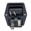 Vertical Power Entry Module, Side-Fixing, Panel-Mount, C14 Inlet, Single Contact Switch, 59 mm