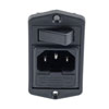 Vertical Power Entry Module, Side-Fixing, Panel-Mount, C14 Inlet, Single Contact Switch, 67.5 mm