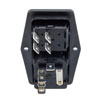 Vertical Power Entry Module, Side-Fixing, Flange-Mount, C14 Inlet, Double Contact Switch, 72.3 mm