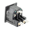 Twin-Fused IEC Inlet, Snap-Fit, Panel Mount, C14 Connector, 6.3 mm Tab Termination, 5mm x 20mm Fuse, 3 mm Panel Thickness