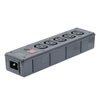 Rectangular Power Distribution Unit w/Neon Indicator, 5mm x 20mm Fuse Holder, 5 C13 Shuttered Outlets, BS1363 Plug w/2m cable, On/Off Switch