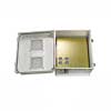 Picture of 14x12x07 Fiberglass Reinf Polyester FRP Weatherproof Outdoor IP24 NEMA 3R Enclosure, Modified Base Drilled Mount Vented Lid Gray