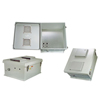 Picture of 18x16x08 Fiberglass Reinf Polyester FRP Weatherproof Outdoor IP24 NEMA 3R Enclosure, PoE MNT PLT Vented Lid Gray