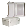 Picture of 14x10x06 ABS Plastic Weatherproof Outdoor IP66 NEMA 4 Enclosure, Kit bundled w/Plastic Blank MNT PLT Gray