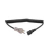 Hospital Grade NEMA 5-15 with LED to C13 Coiled Power Cord, TPE Jacket, 18AWG, 1 Foot Compressed Length