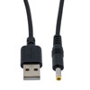 DC Power Cable, USB To 4.0mm/1.7mm Male, PVC, Black, 24 AWG, 3-Foot